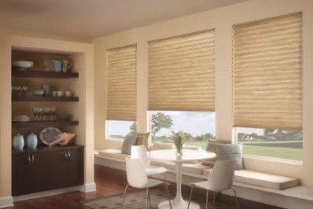 Pleated shades beige