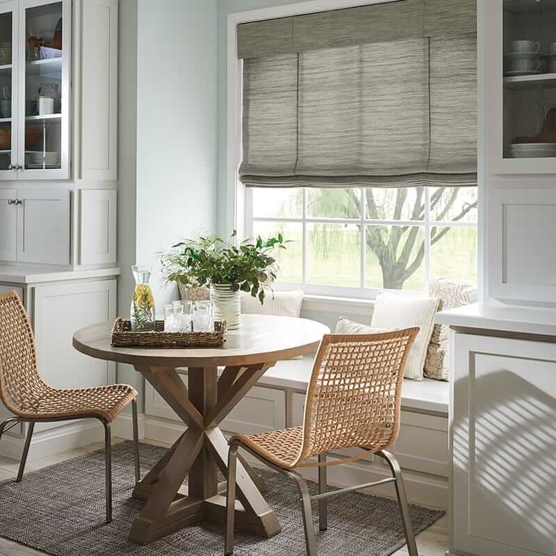 roman shades in kitchen